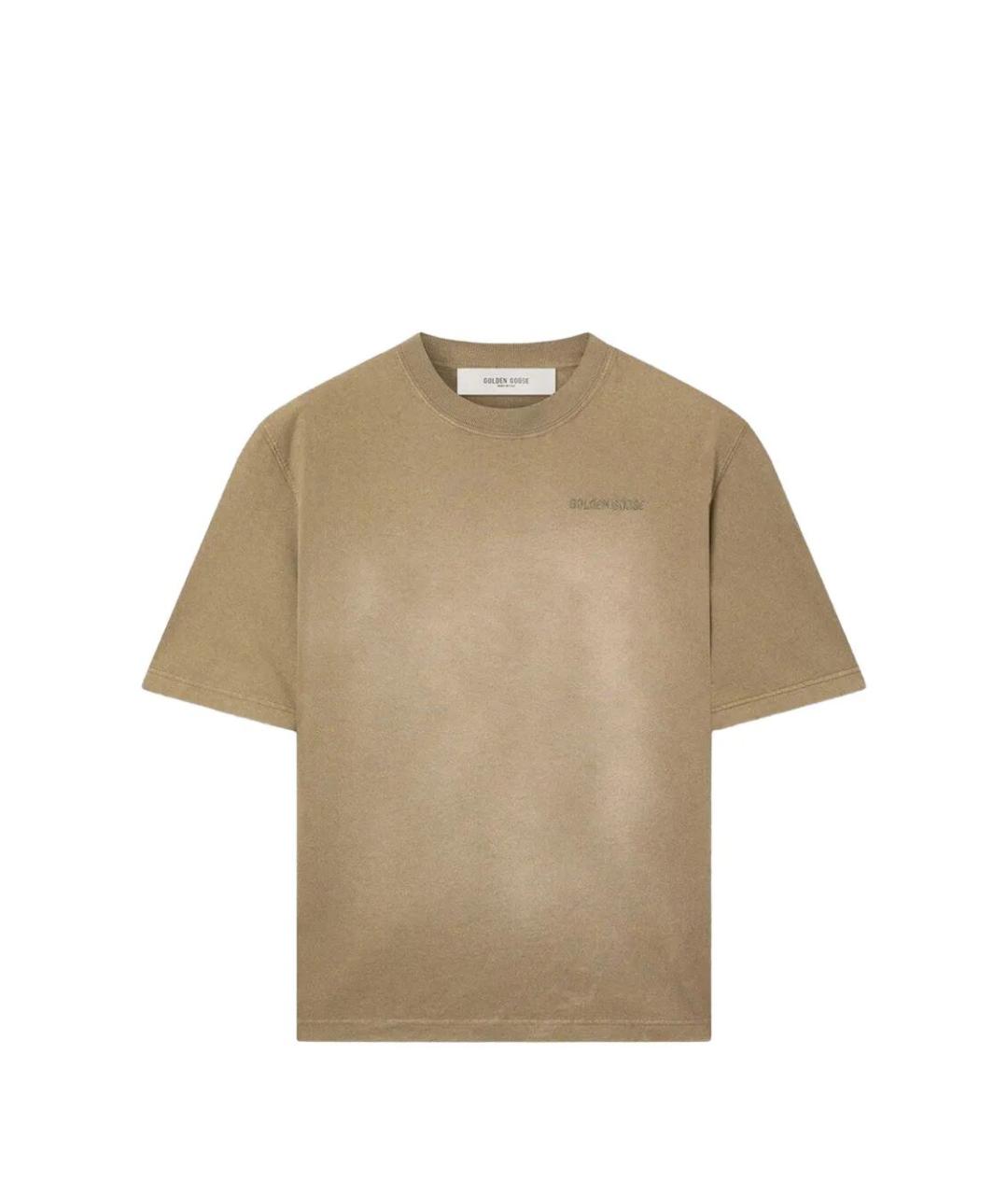 GOLDEN GOOSE DELUXE BRAND Бежевая хлопковая футболка, фото 1