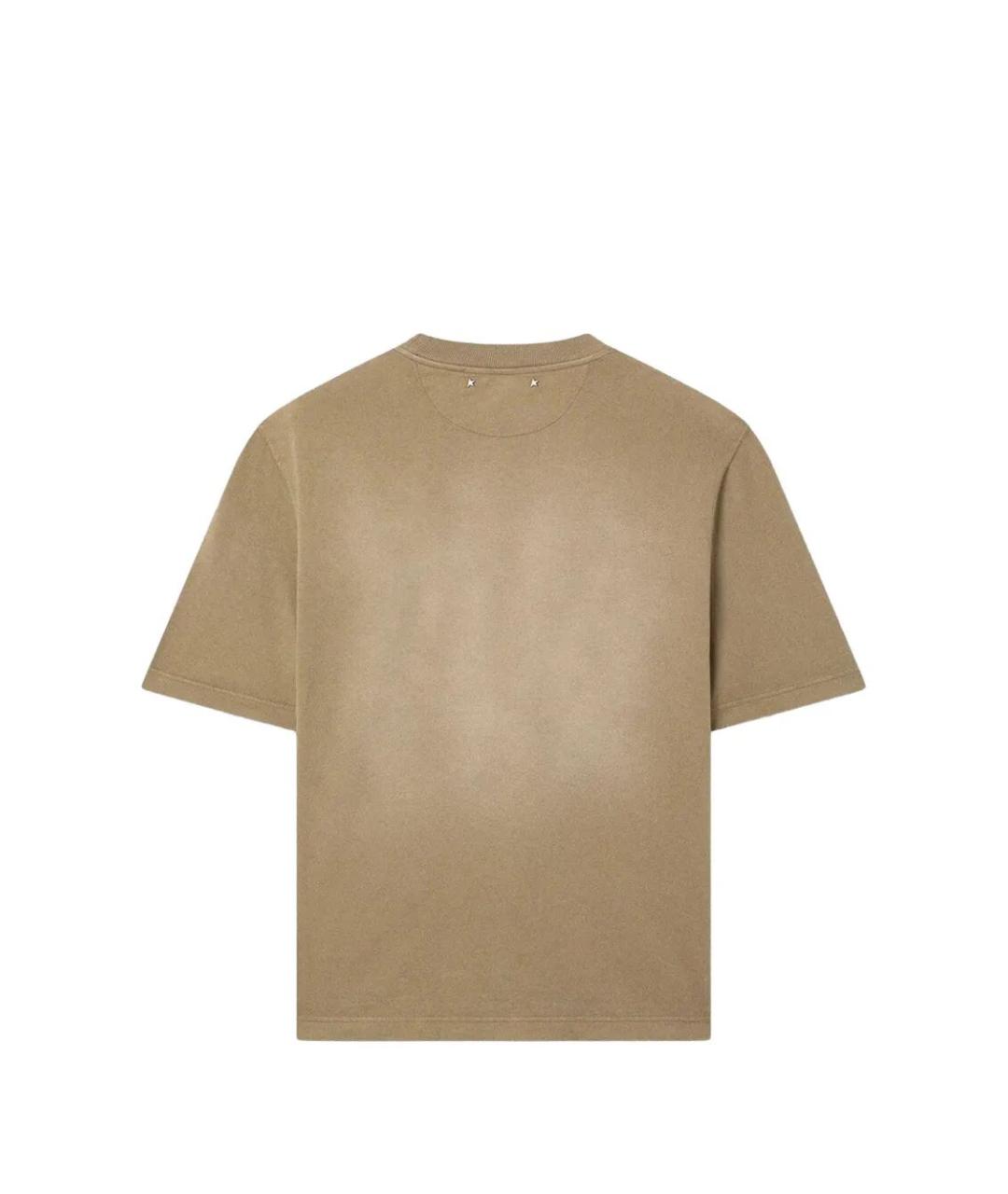 GOLDEN GOOSE DELUXE BRAND Бежевая хлопковая футболка, фото 2