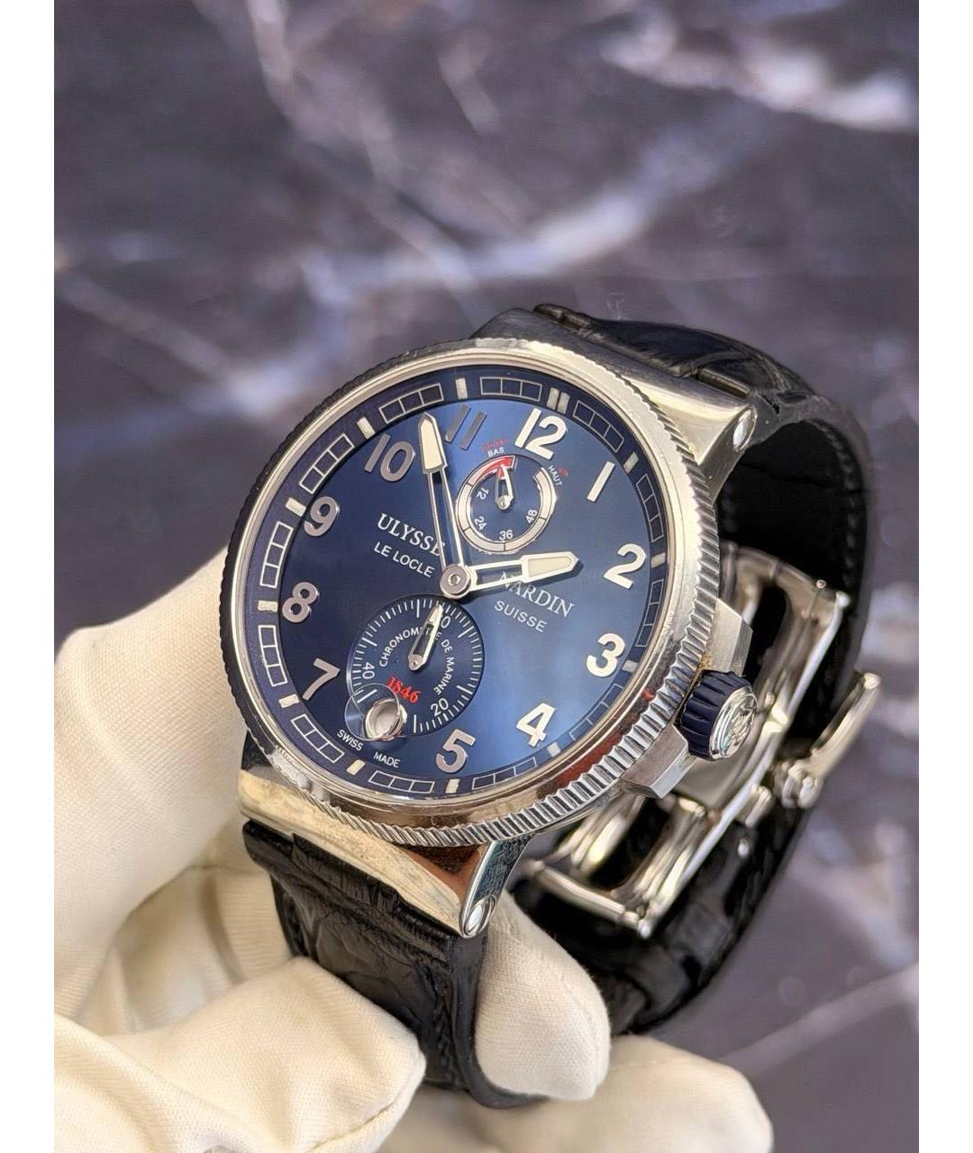 Ulysse Nardin Синие стальные часы, фото 2