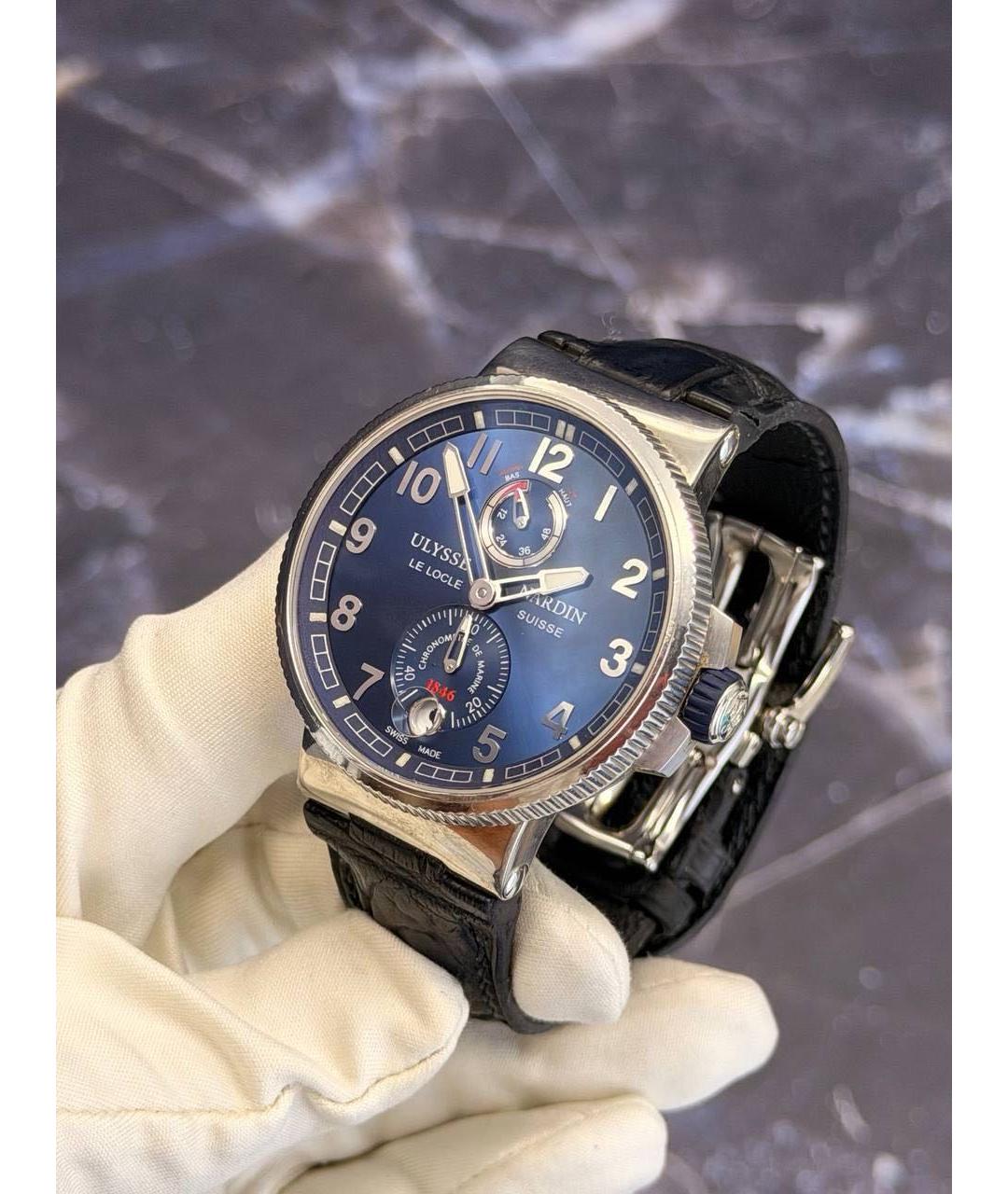 Ulysse Nardin Синие стальные часы, фото 5