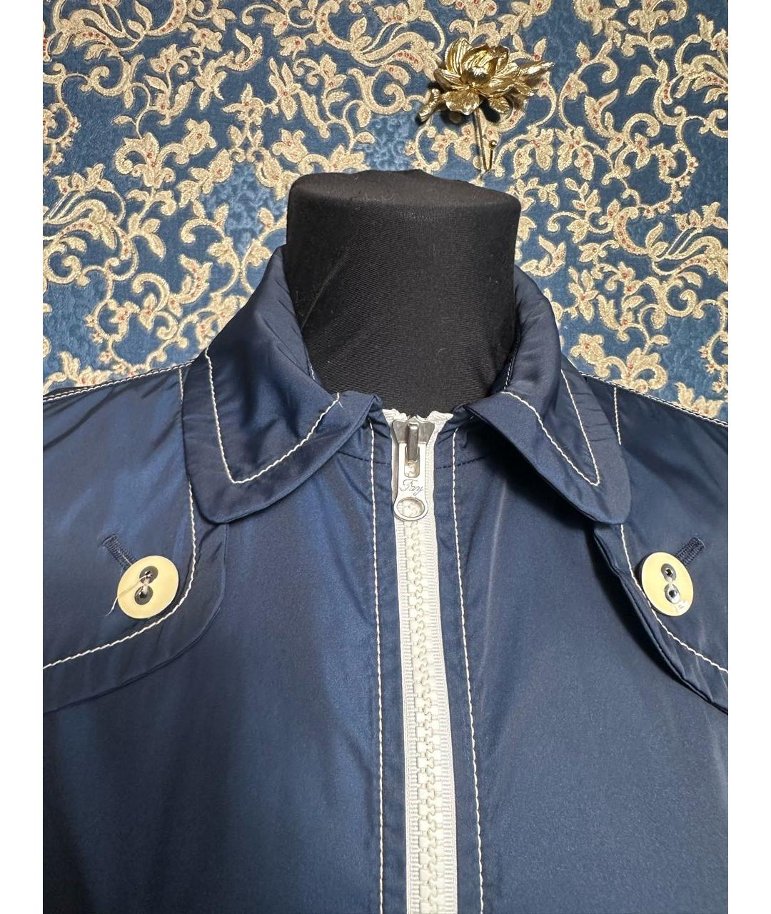 FAY Синяя полиэстеровая куртка, фото 8