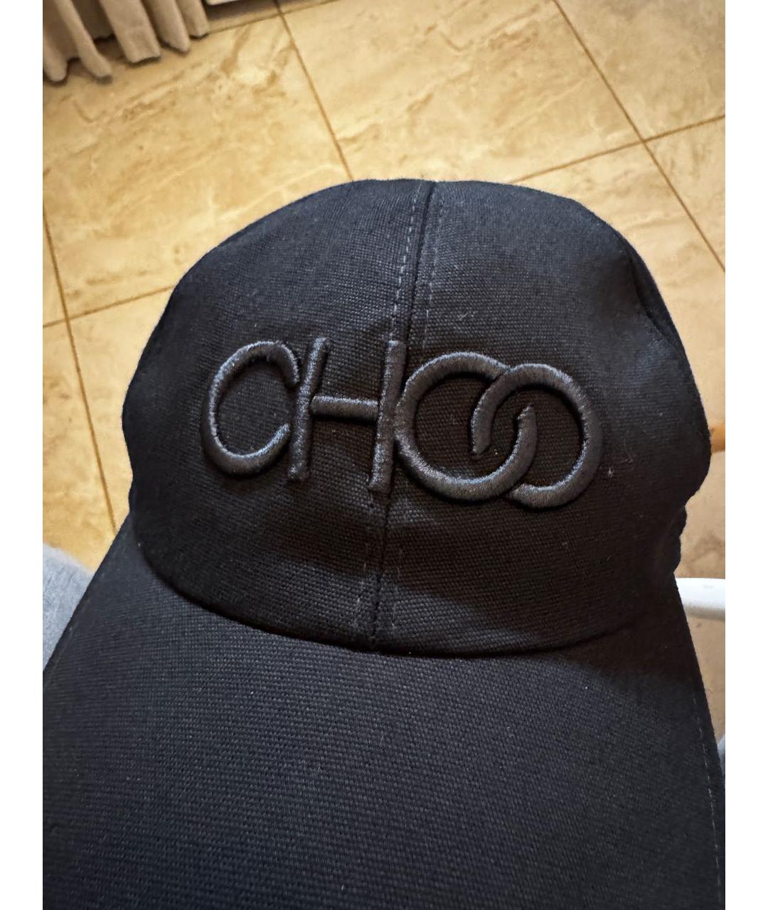 JIMMY CHOO Черная хлопковая кепка, фото 4