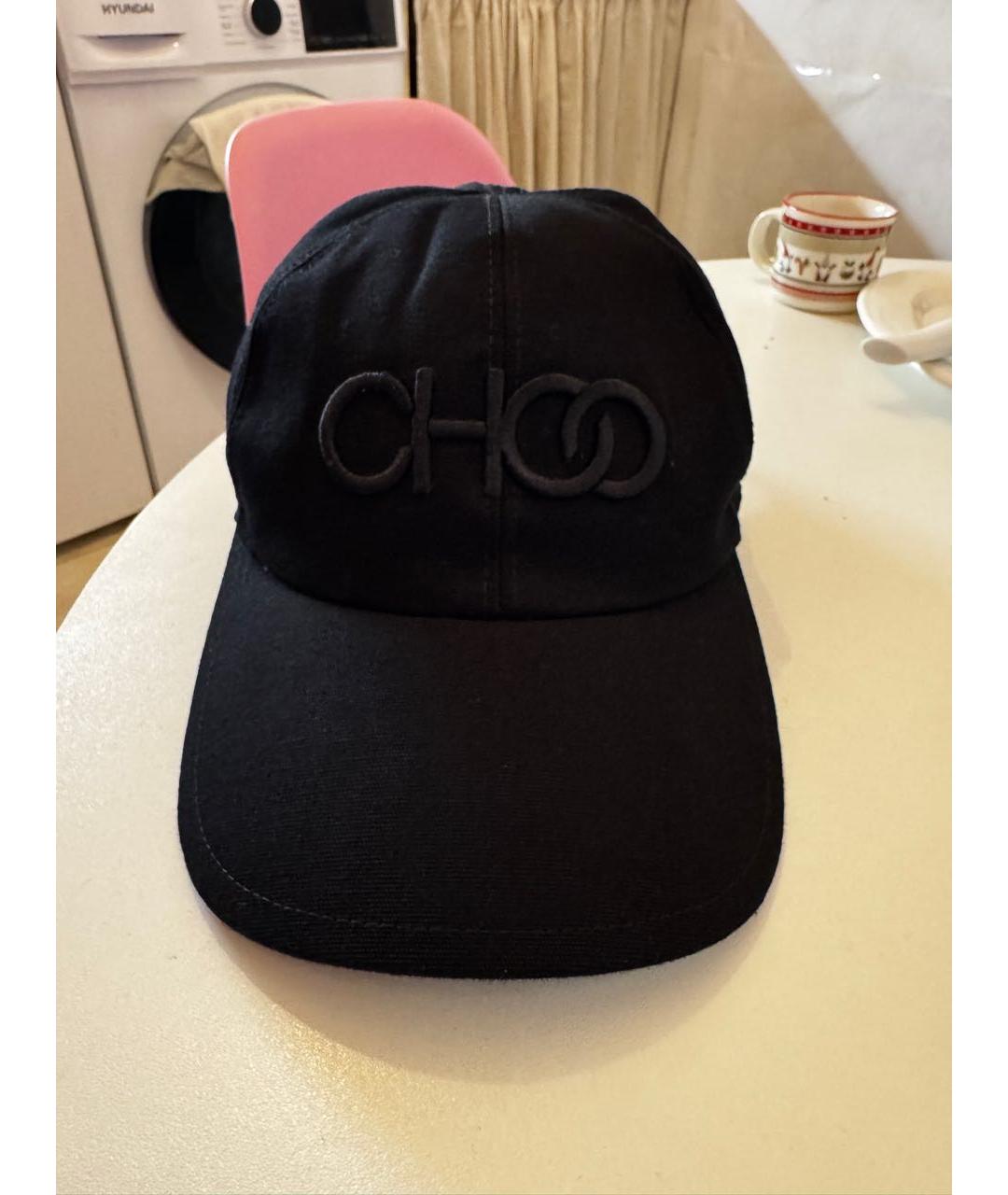 JIMMY CHOO Черная хлопковая кепка, фото 7