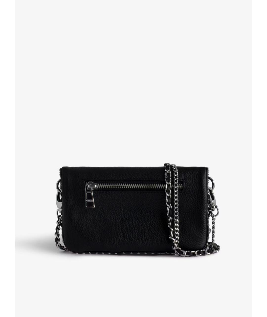 ZADIG & VOLTAIRE Черная кожаная сумка через плечо, фото 5