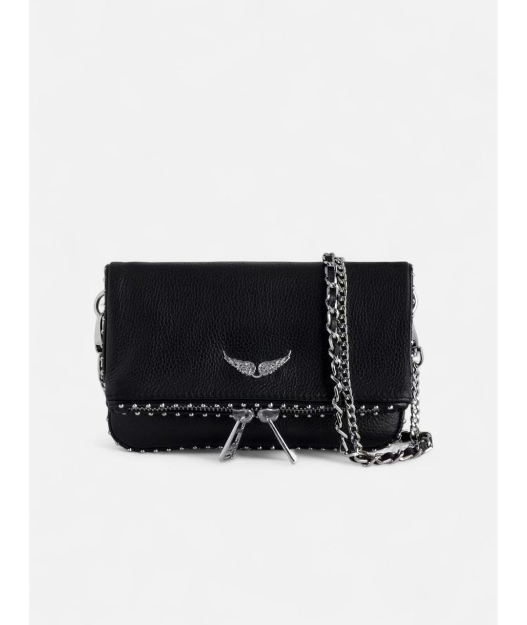 ZADIG & VOLTAIRE Черная кожаная сумка через плечо, фото 9