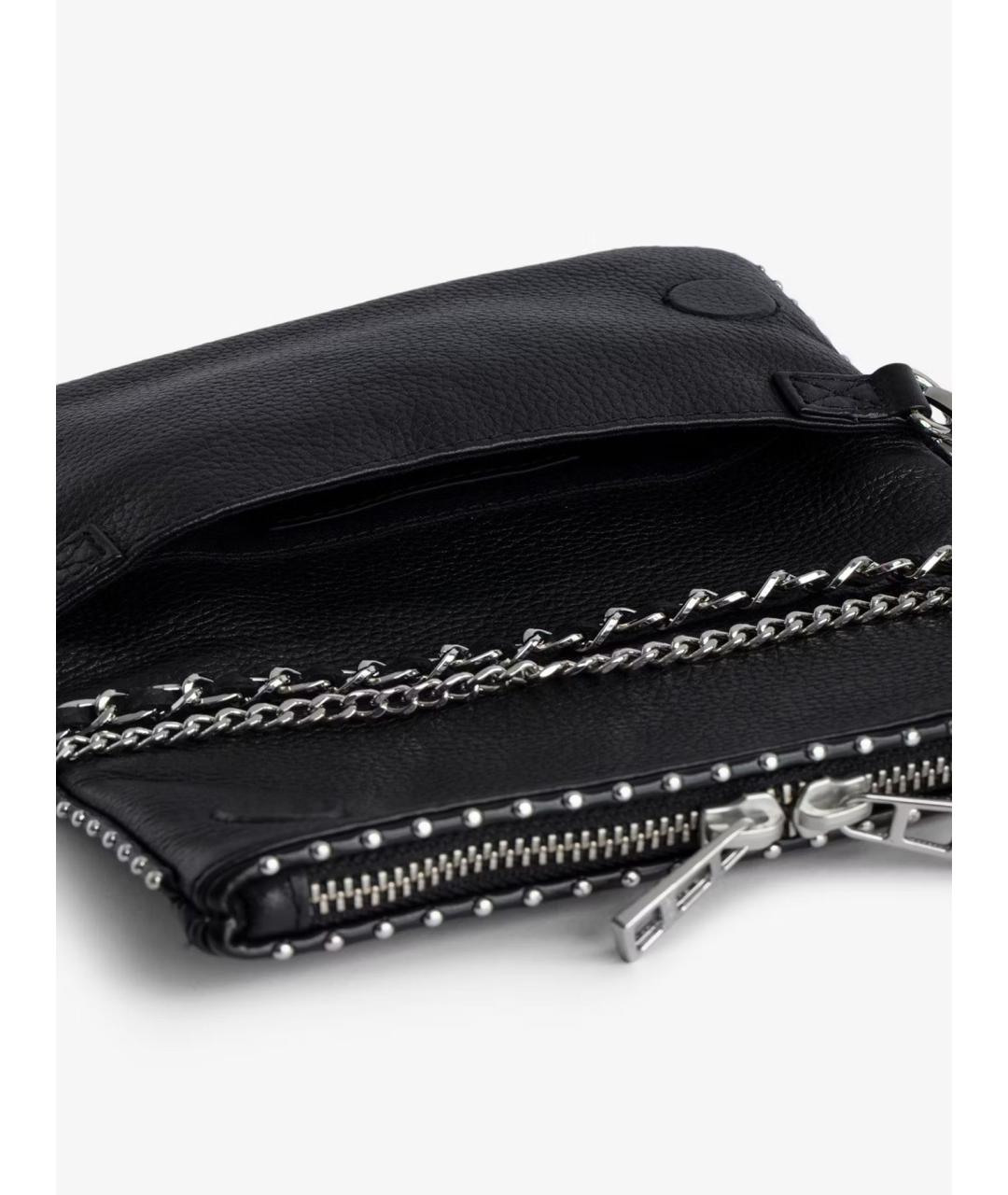 ZADIG & VOLTAIRE Черная кожаная сумка через плечо, фото 6