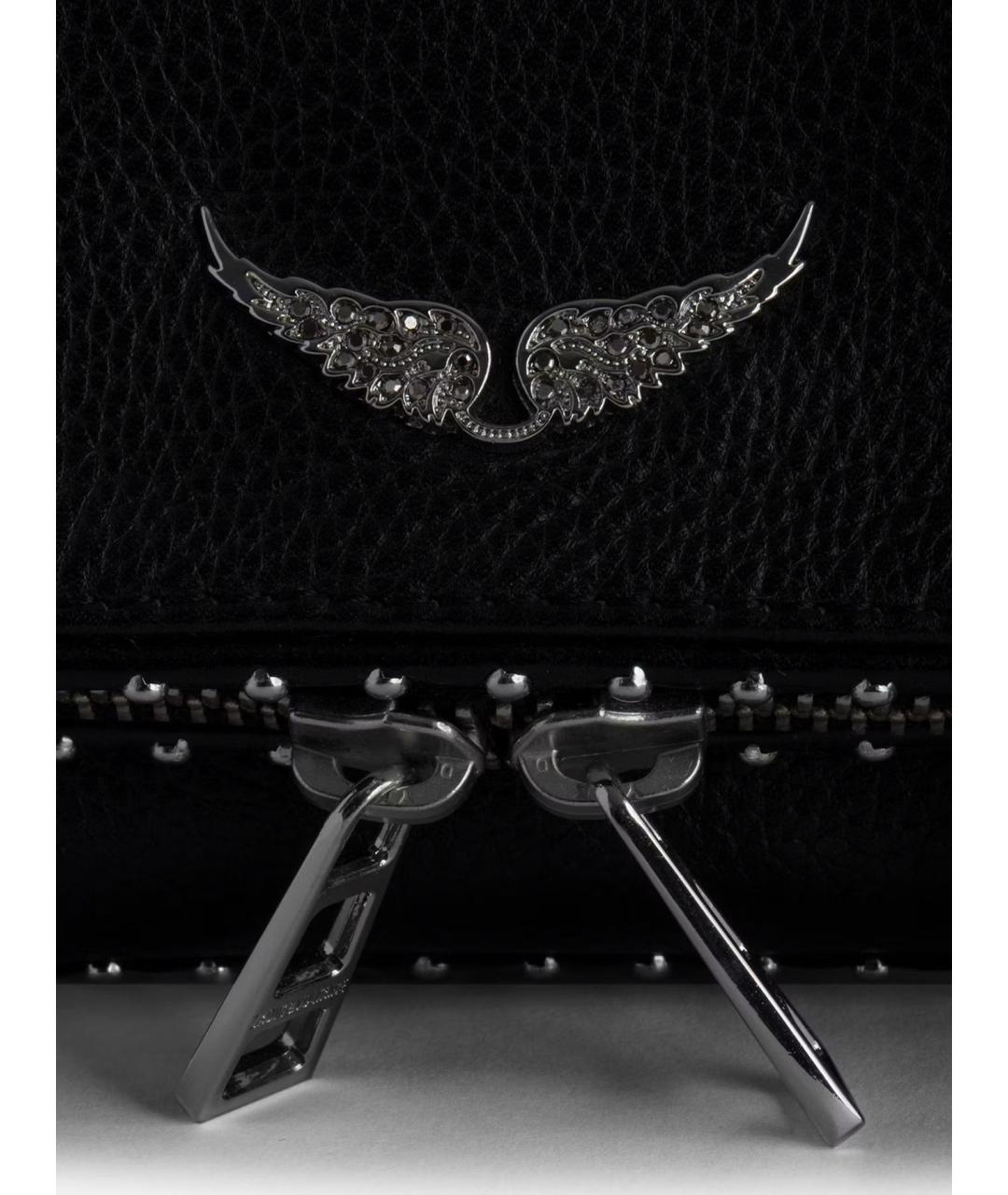 ZADIG & VOLTAIRE Черная кожаная сумка через плечо, фото 8