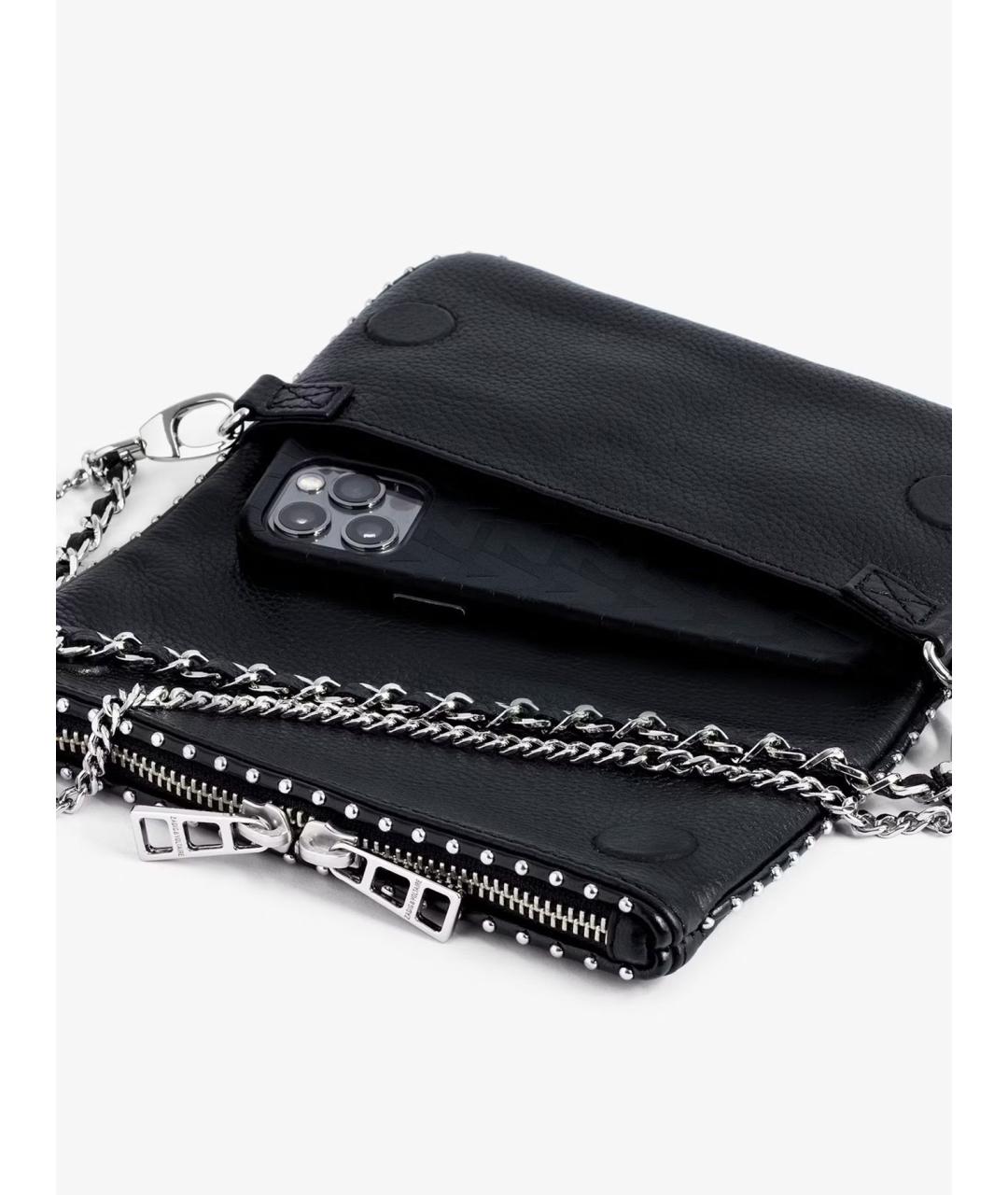 ZADIG & VOLTAIRE Черная кожаная сумка через плечо, фото 7