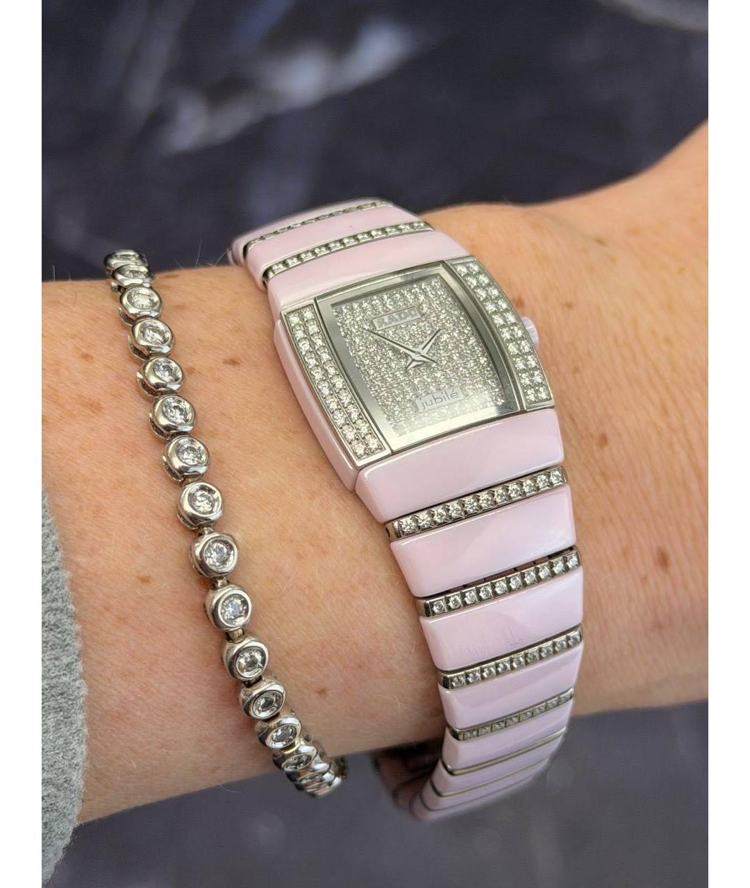 RADO Розовые керамические часы, фото 5