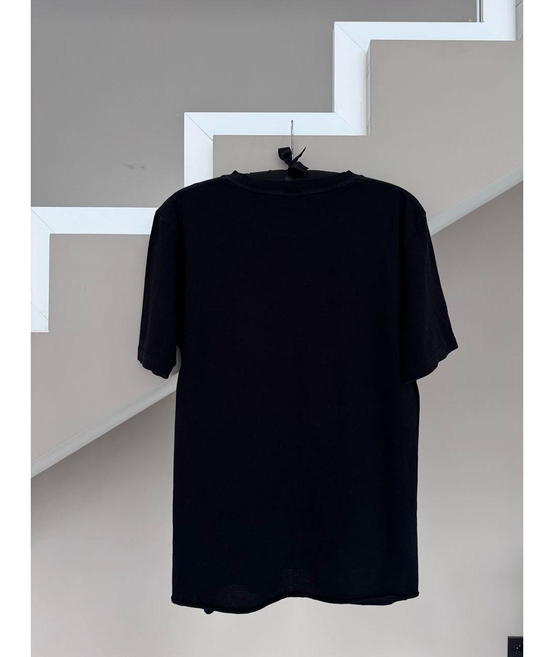 SAINT LAURENT Черная хлопковая футболка, фото 6