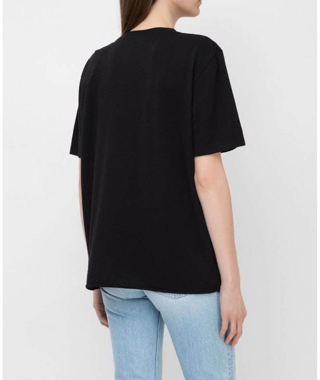 SAINT LAURENT Черная хлопковая футболка, фото 3