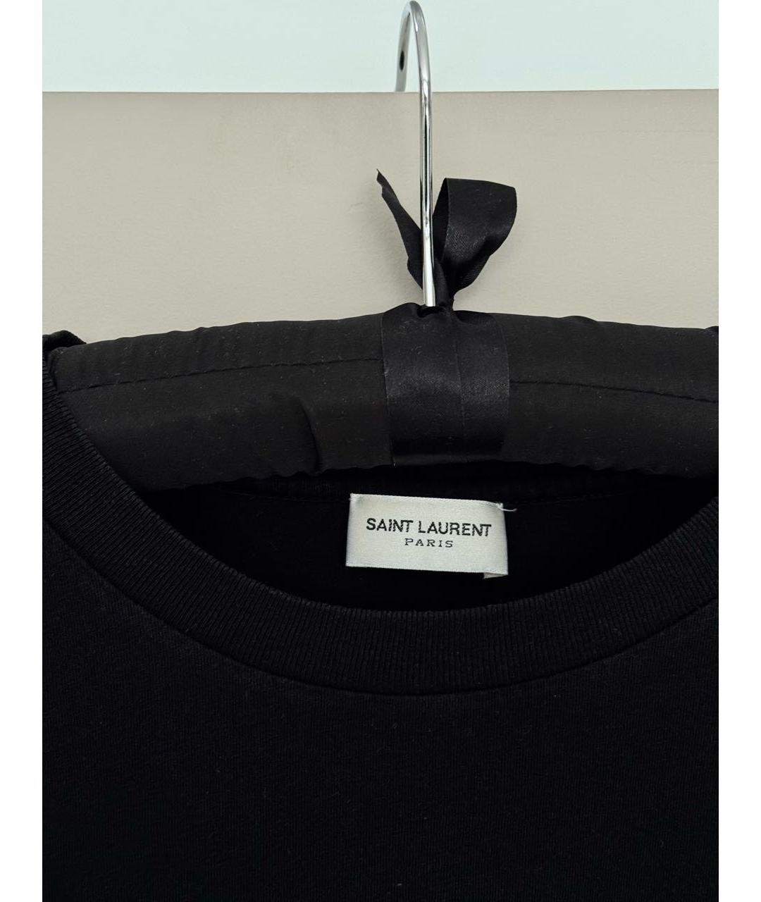 SAINT LAURENT Черная хлопковая футболка, фото 7