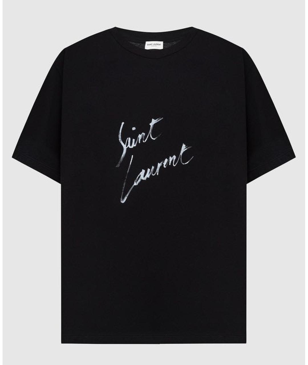 SAINT LAURENT Черная хлопковая футболка, фото 9