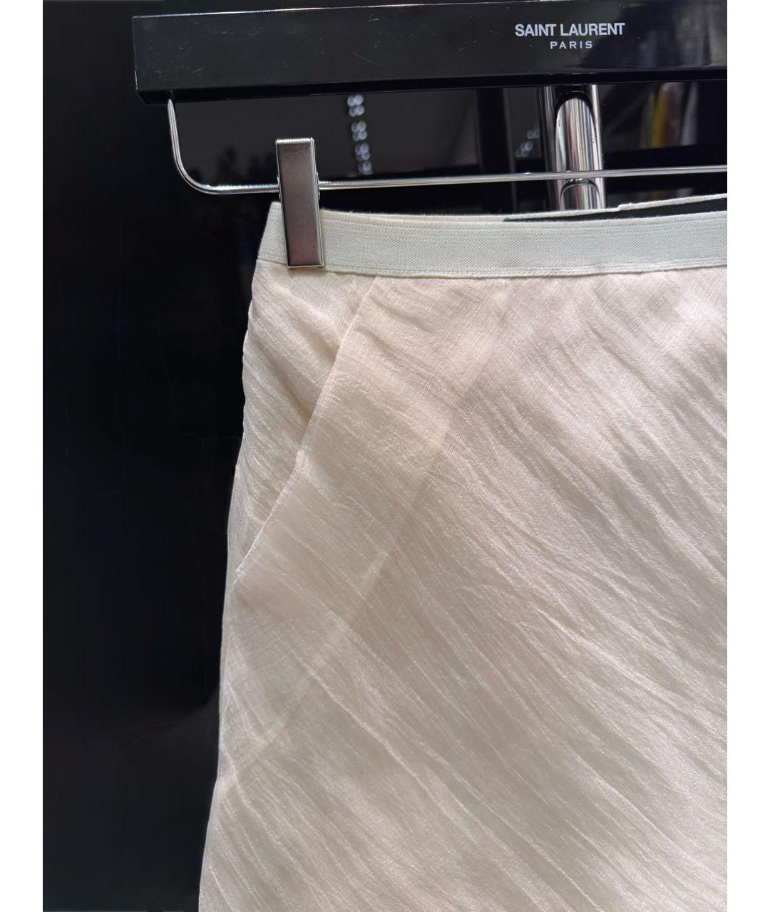 RICK OWENS Бежевая шелковая юбка мини, фото 6