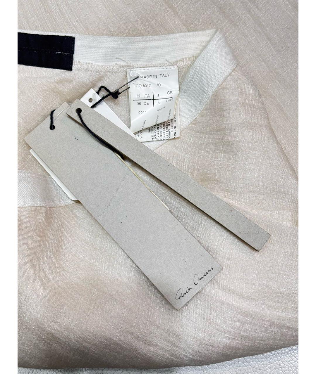 RICK OWENS Бежевая шелковая юбка мини, фото 3