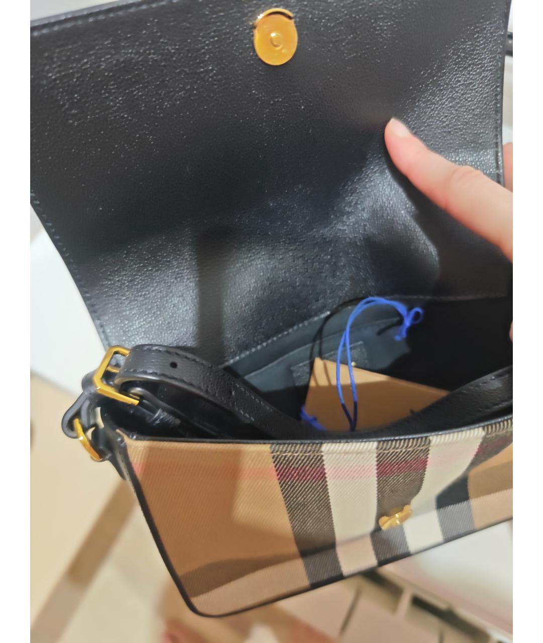 BURBERRY Черная кожаная сумка через плечо, фото 4