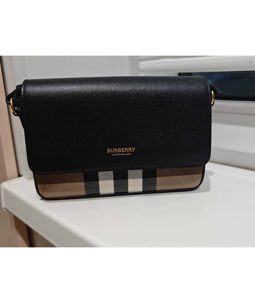 BURBERRY Черная кожаная сумка через плечо, фото 5