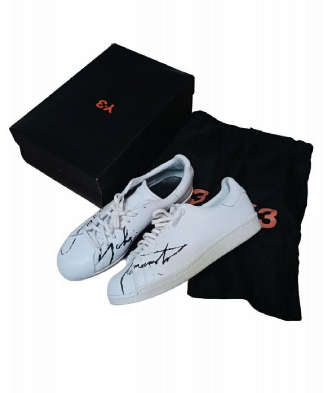 Y-3 Белые кожаные низкие кроссовки / кеды, фото 9