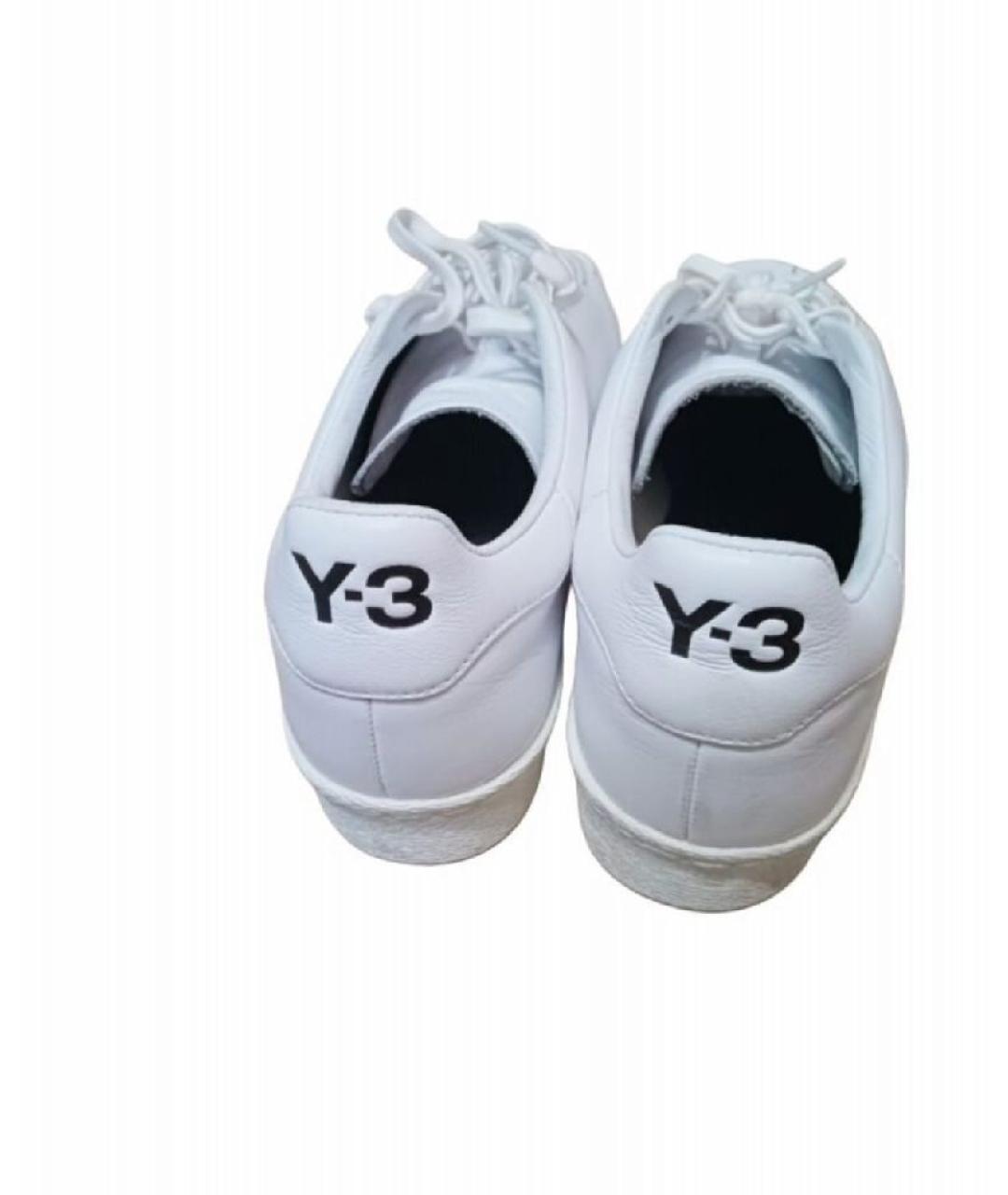 Y-3 Белые кожаные низкие кроссовки / кеды, фото 3