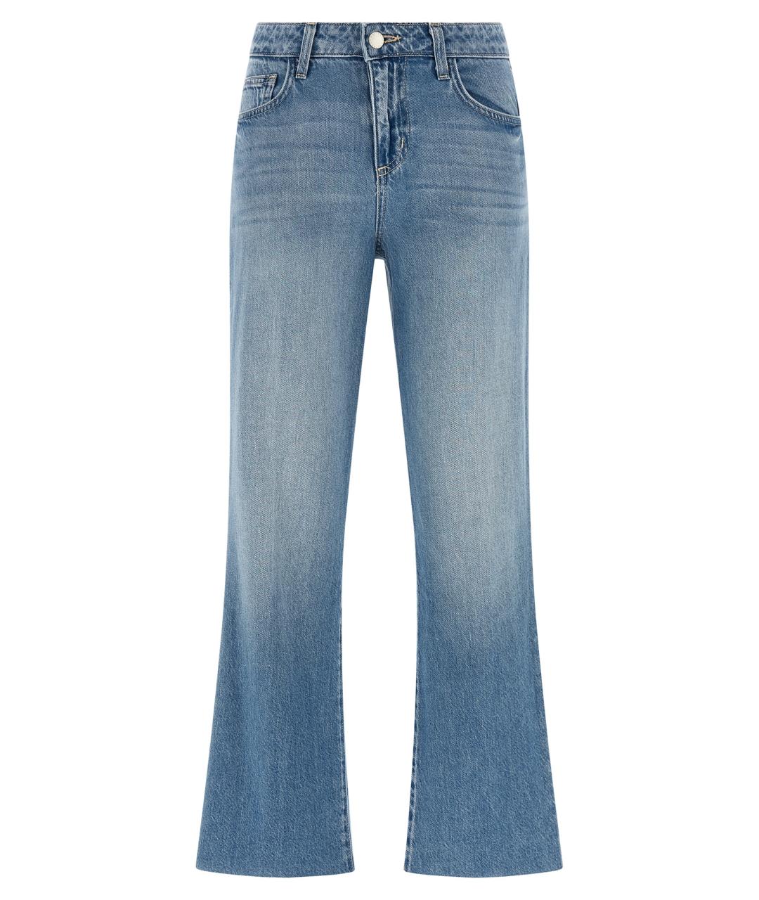 L'AGENCE Голубые хлопковые прямые джинсы, фото 1