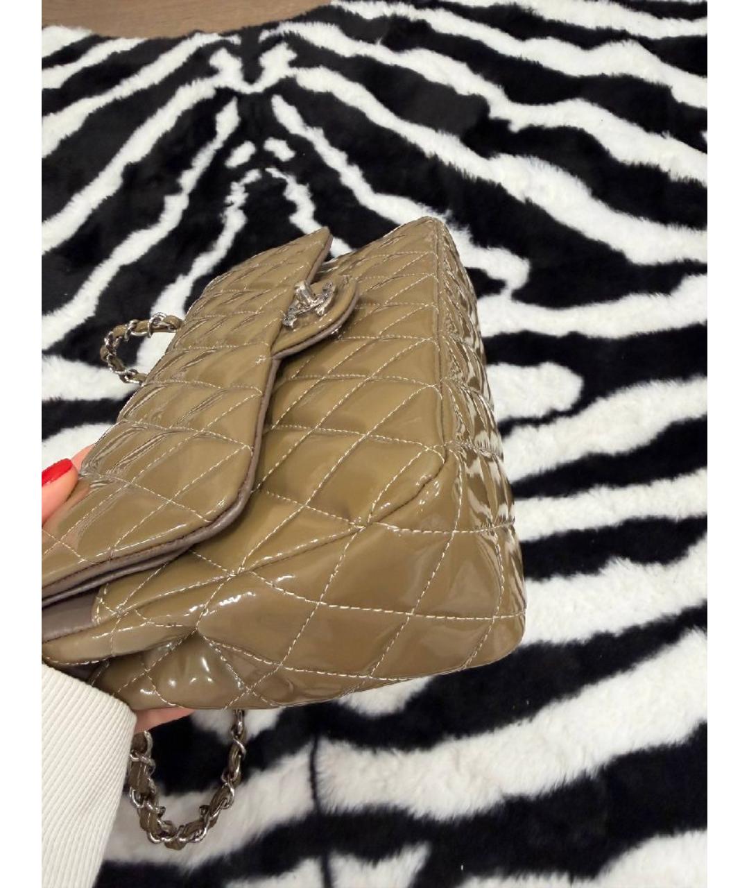 CHANEL Хаки кожаная сумка через плечо, фото 3