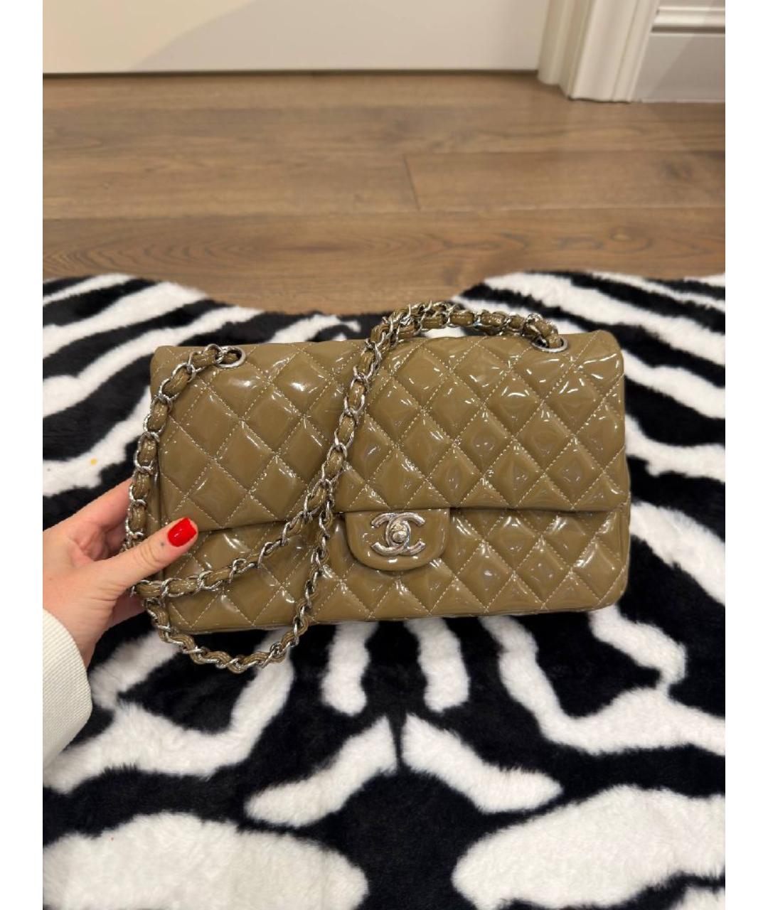 CHANEL Хаки кожаная сумка через плечо, фото 2