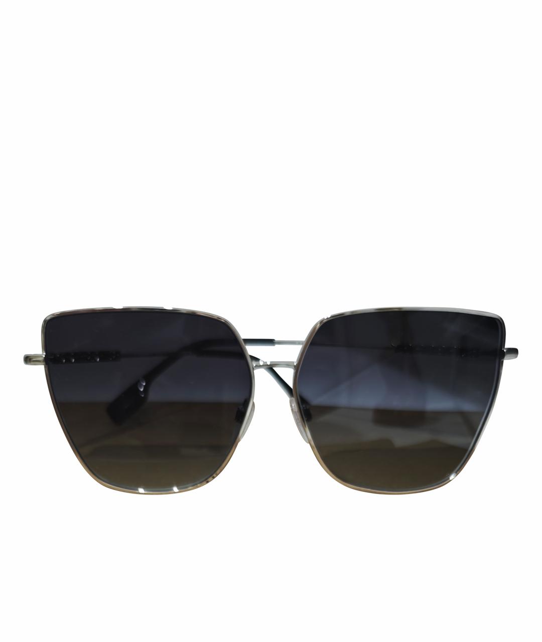 BURBERRY Антрацитовые металлические солнцезащитные очки, фото 1