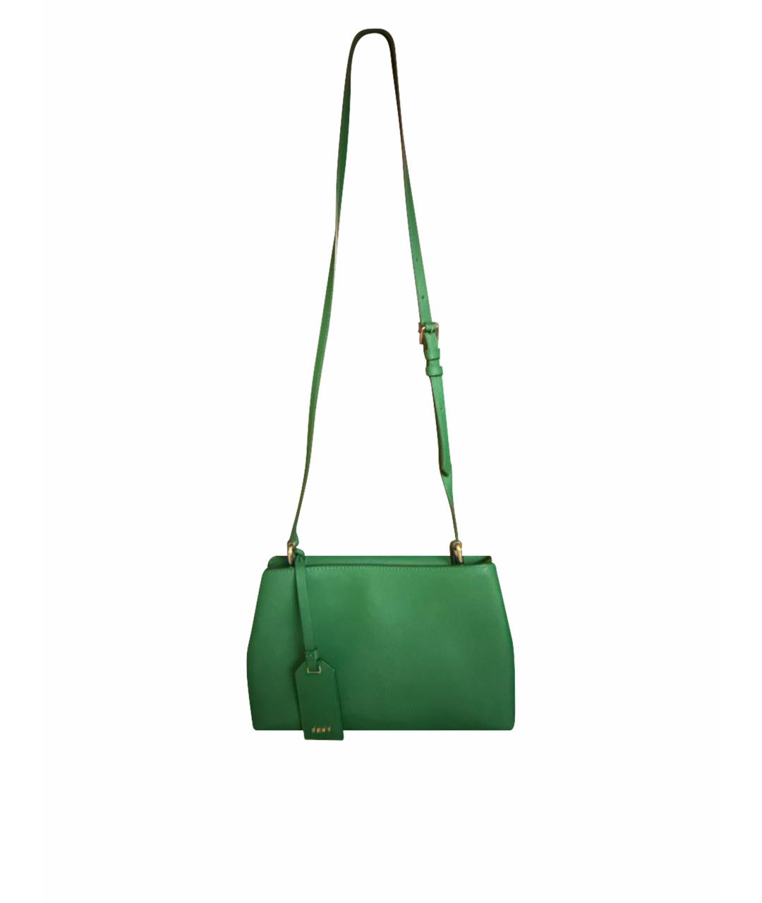 DKNY Зеленая кожаная сумка через плечо, фото 1