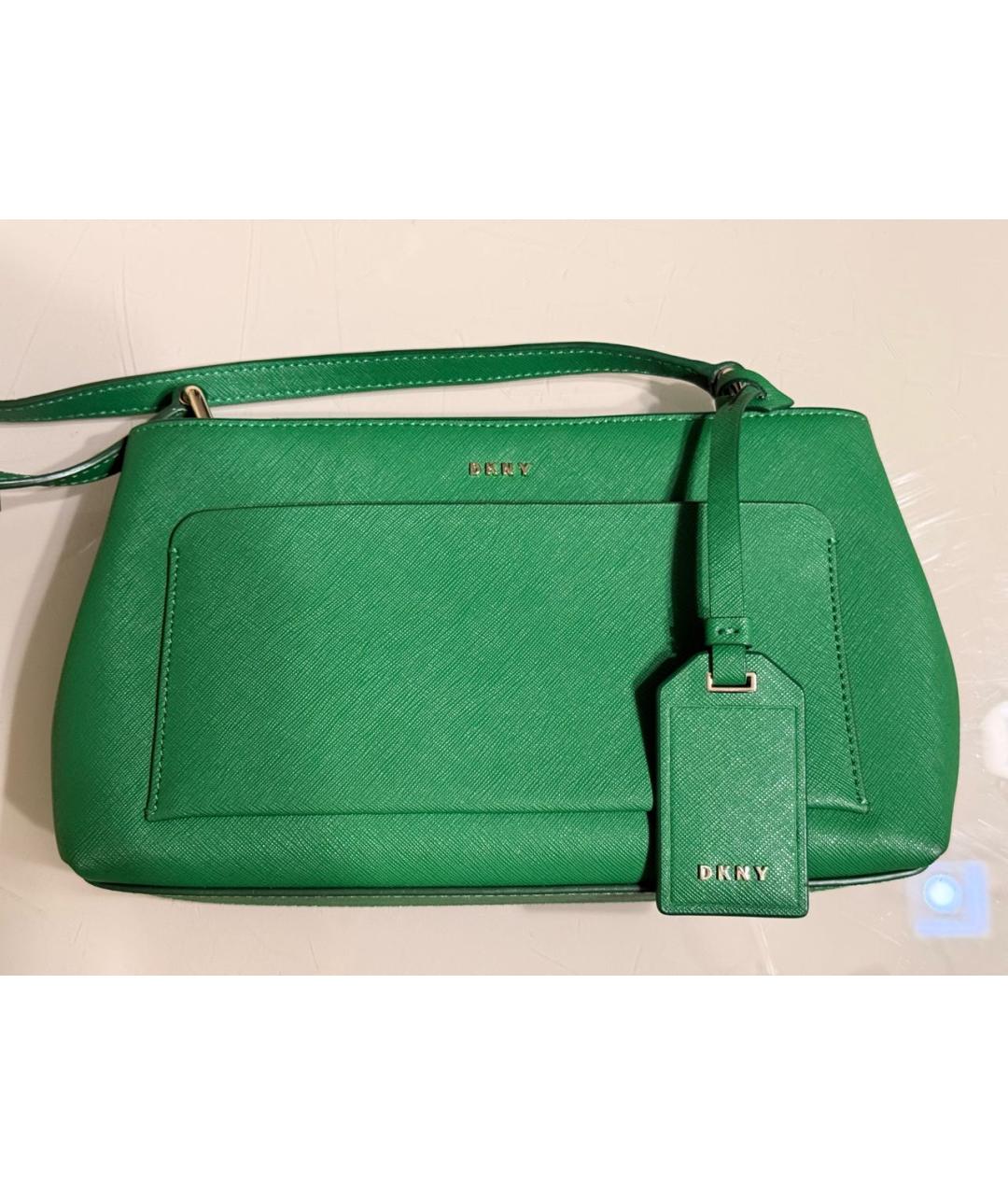 DKNY Зеленая кожаная сумка через плечо, фото 3