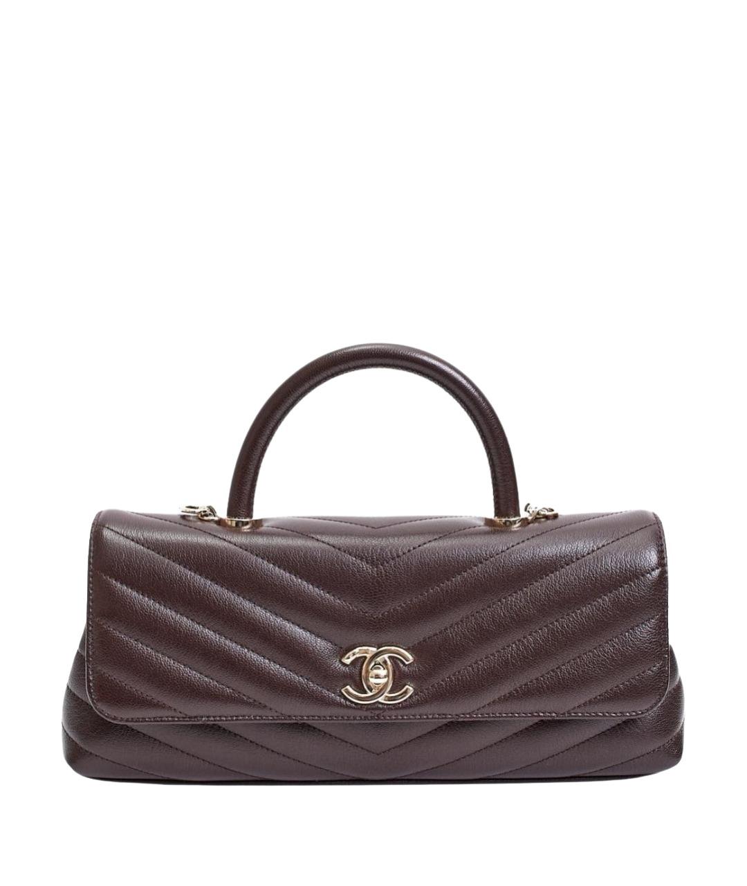 CHANEL Коричневая кожаная сумка через плечо, фото 1