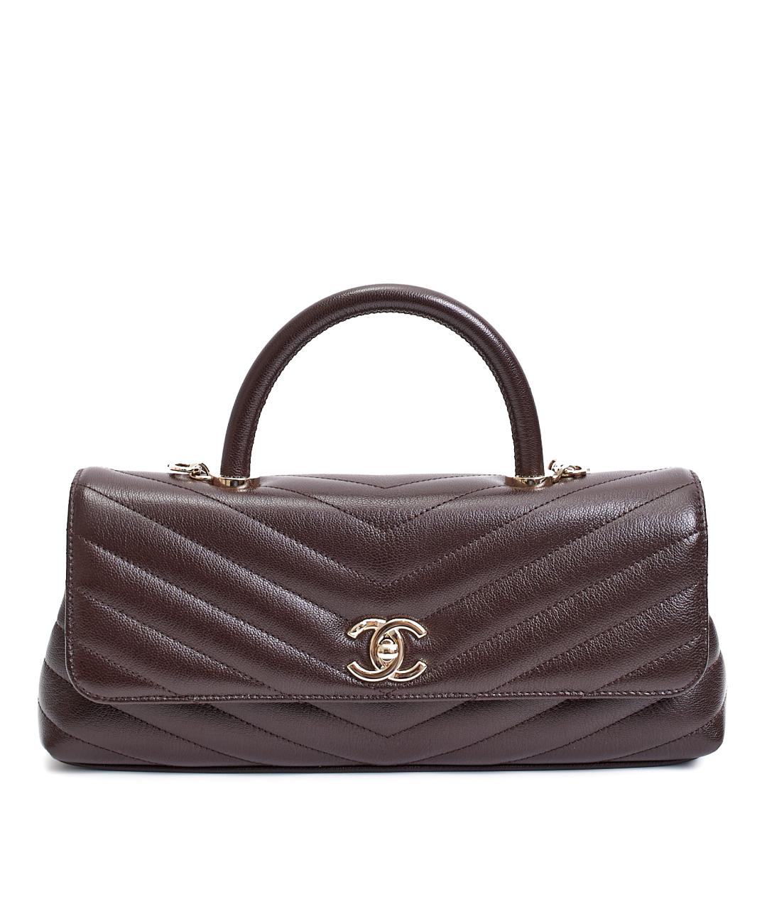 CHANEL Коричневая кожаная сумка через плечо, фото 10