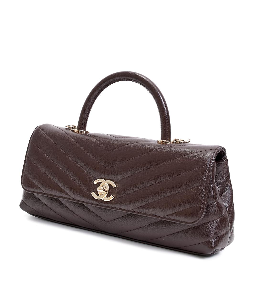 CHANEL Коричневая кожаная сумка через плечо, фото 3