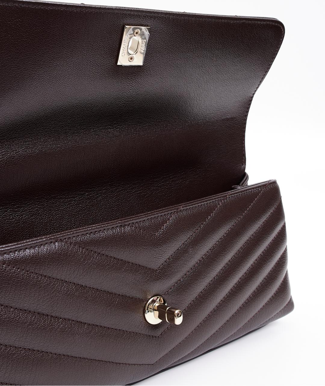 CHANEL Коричневая кожаная сумка через плечо, фото 8