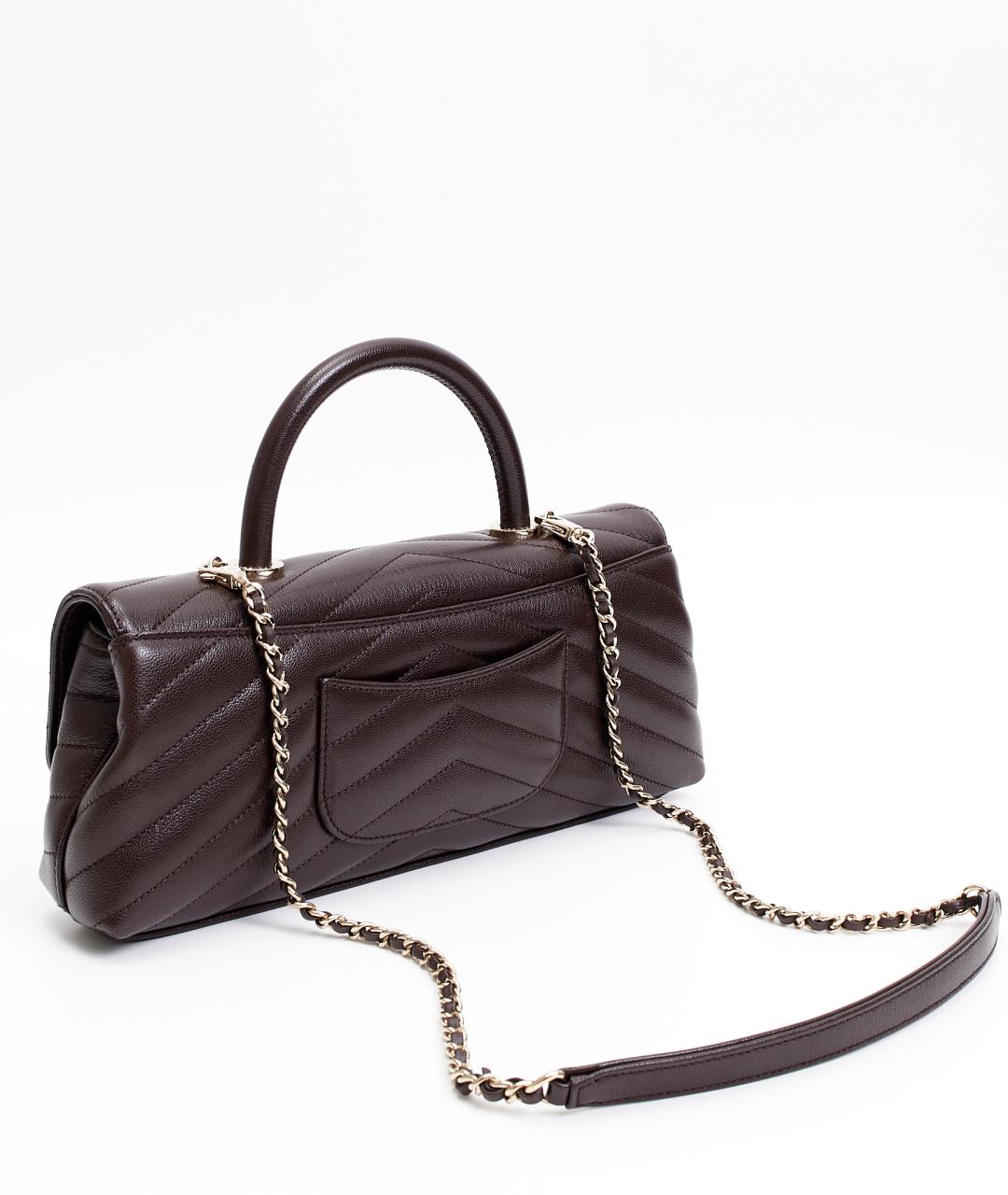 CHANEL Коричневая кожаная сумка через плечо, фото 5