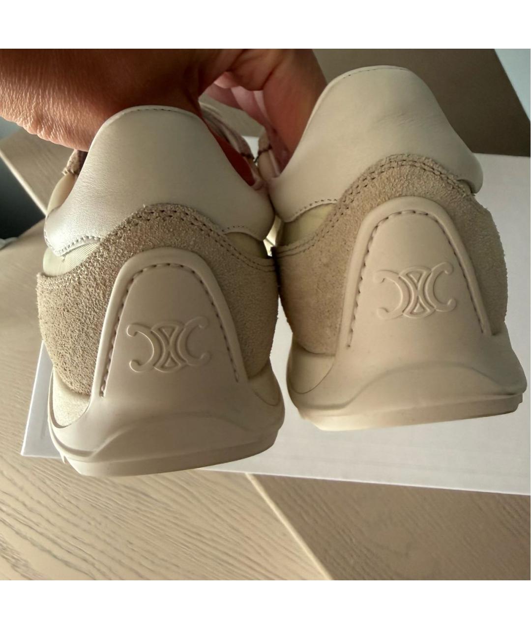 CELINE Бежевые текстильные кроссовки, фото 5