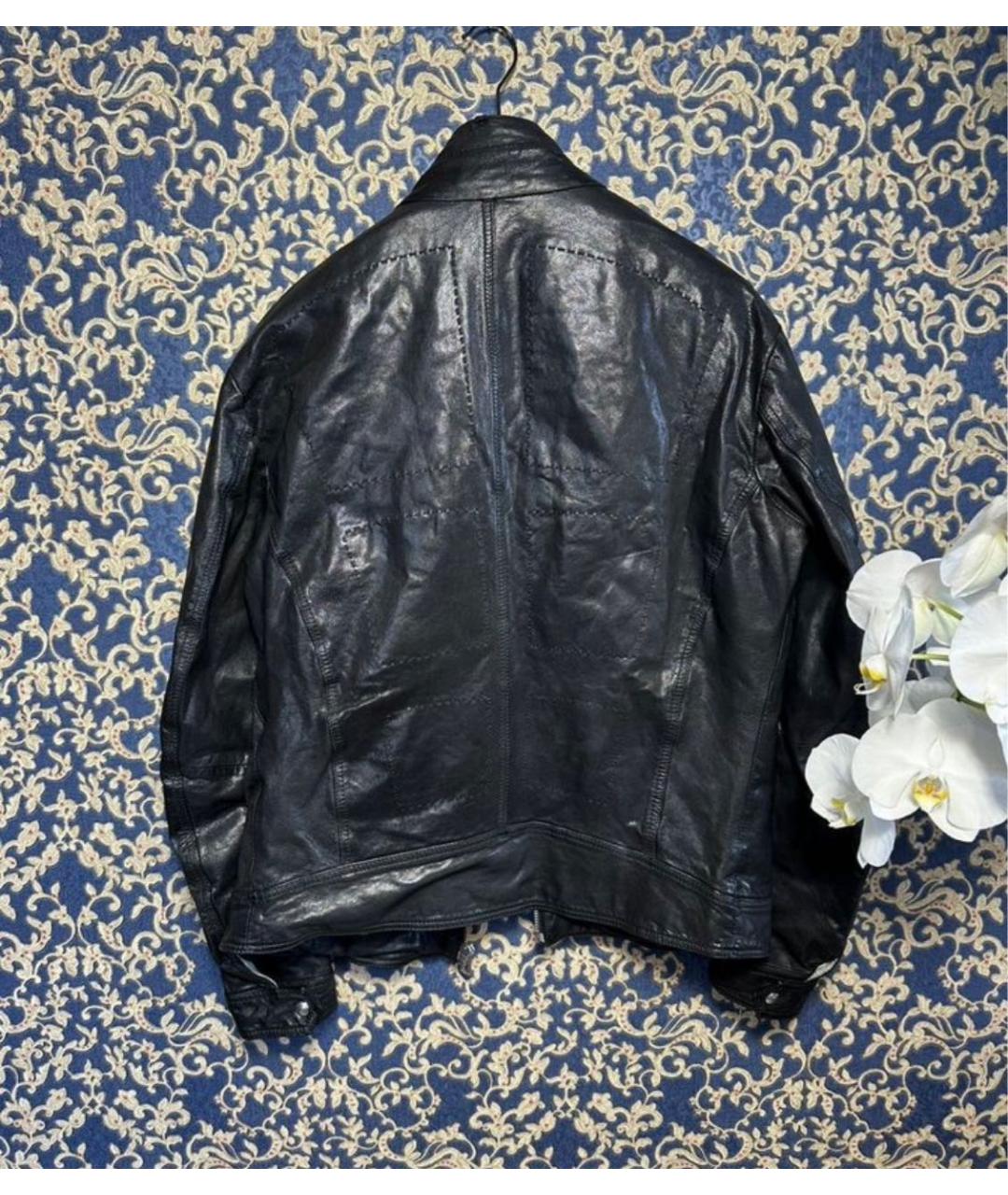 HUGO BOSS Черная кожаная куртка, фото 2