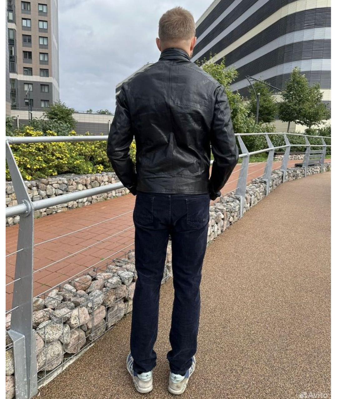 HUGO BOSS Черная кожаная куртка, фото 7