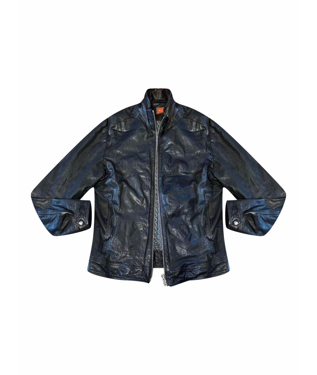 HUGO BOSS Черная кожаная куртка, фото 1