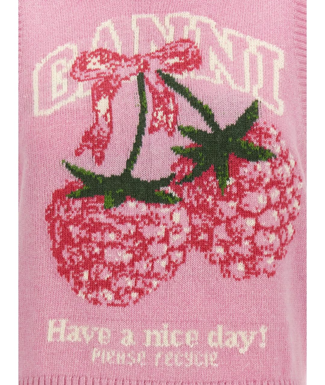 GANNI Розовая шерстяная жилетка, фото 4