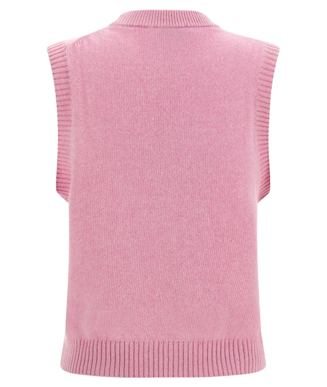 GANNI Розовая шерстяная жилетка, фото 2