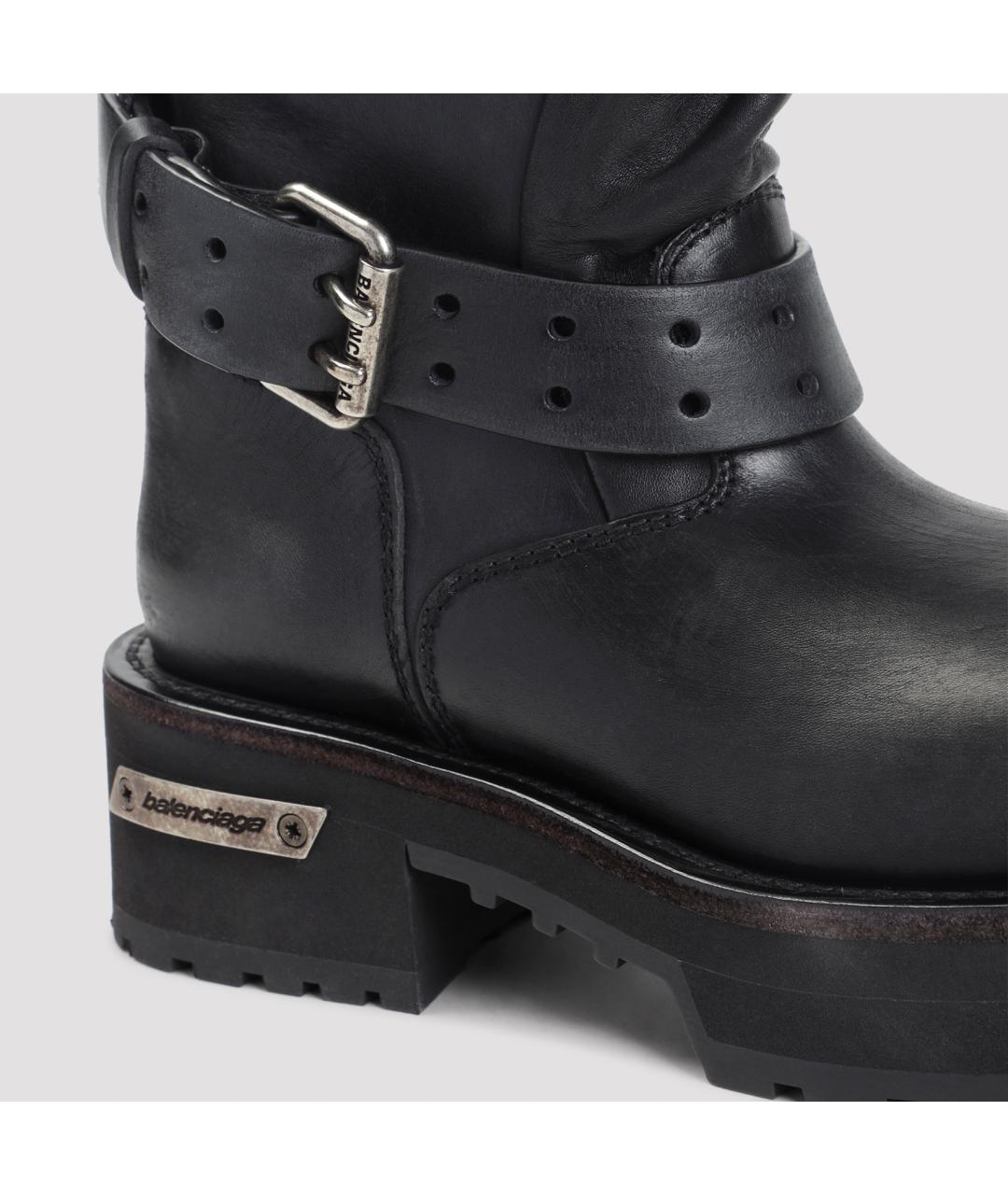 BALENCIAGA Черные кожаные сапоги, фото 5