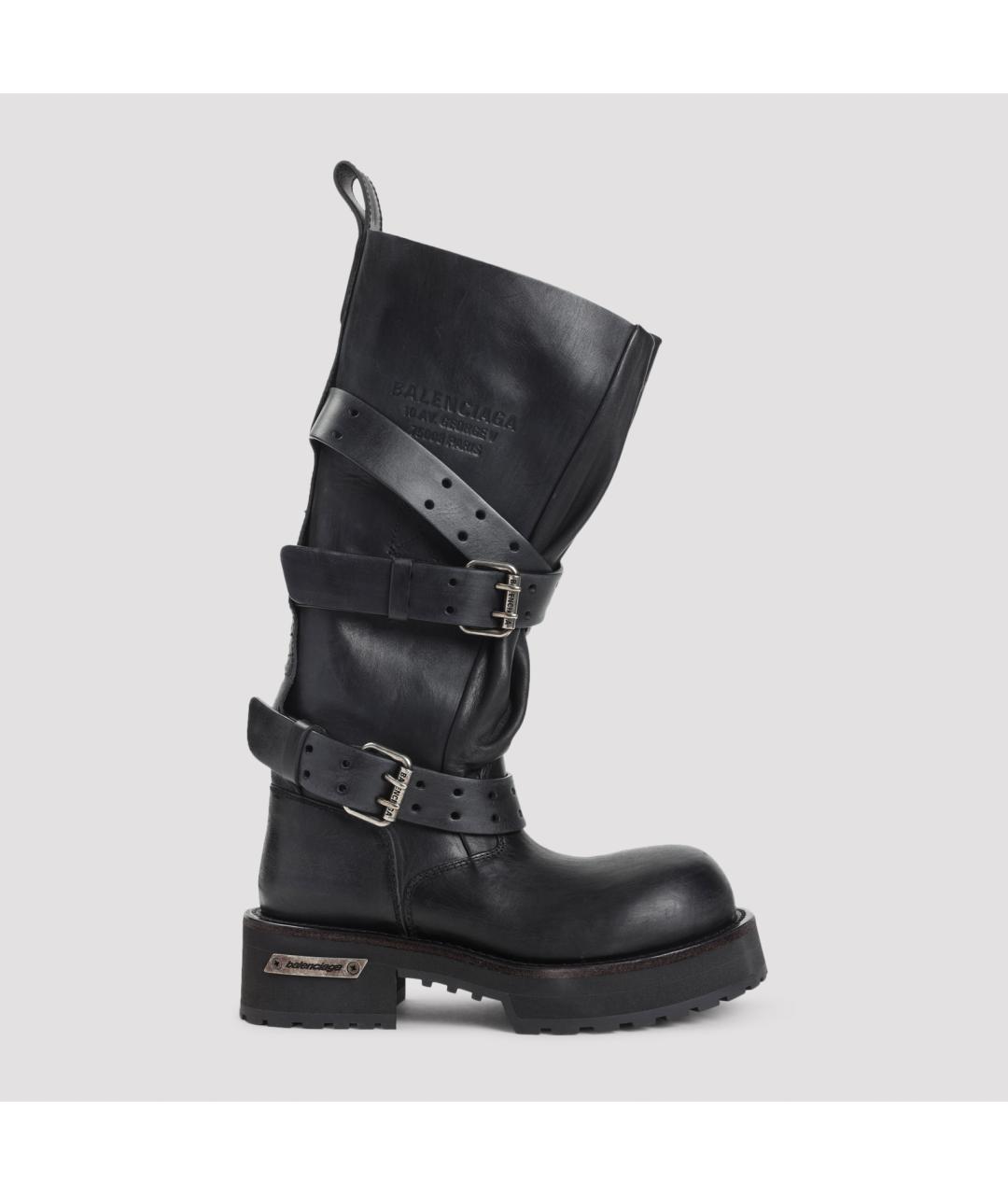 BALENCIAGA Черные кожаные сапоги, фото 2
