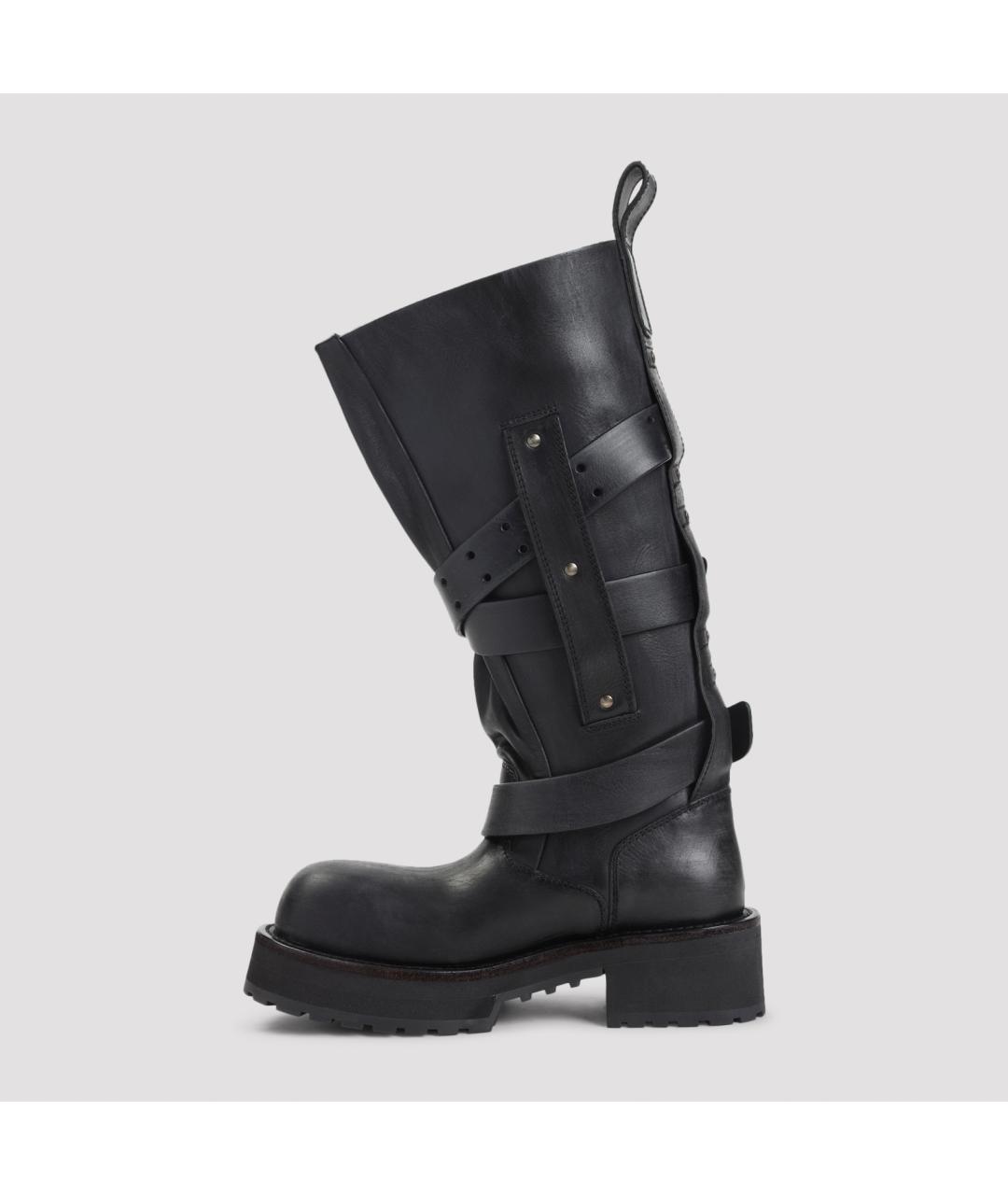 BALENCIAGA Черные кожаные сапоги, фото 3