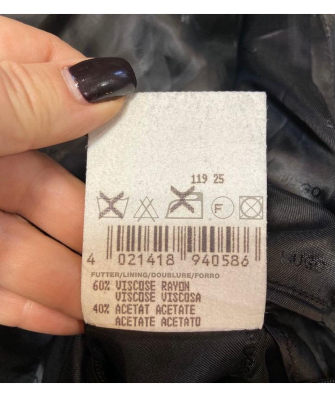 HUGO BOSS Черный кожаный пиджак, фото 6