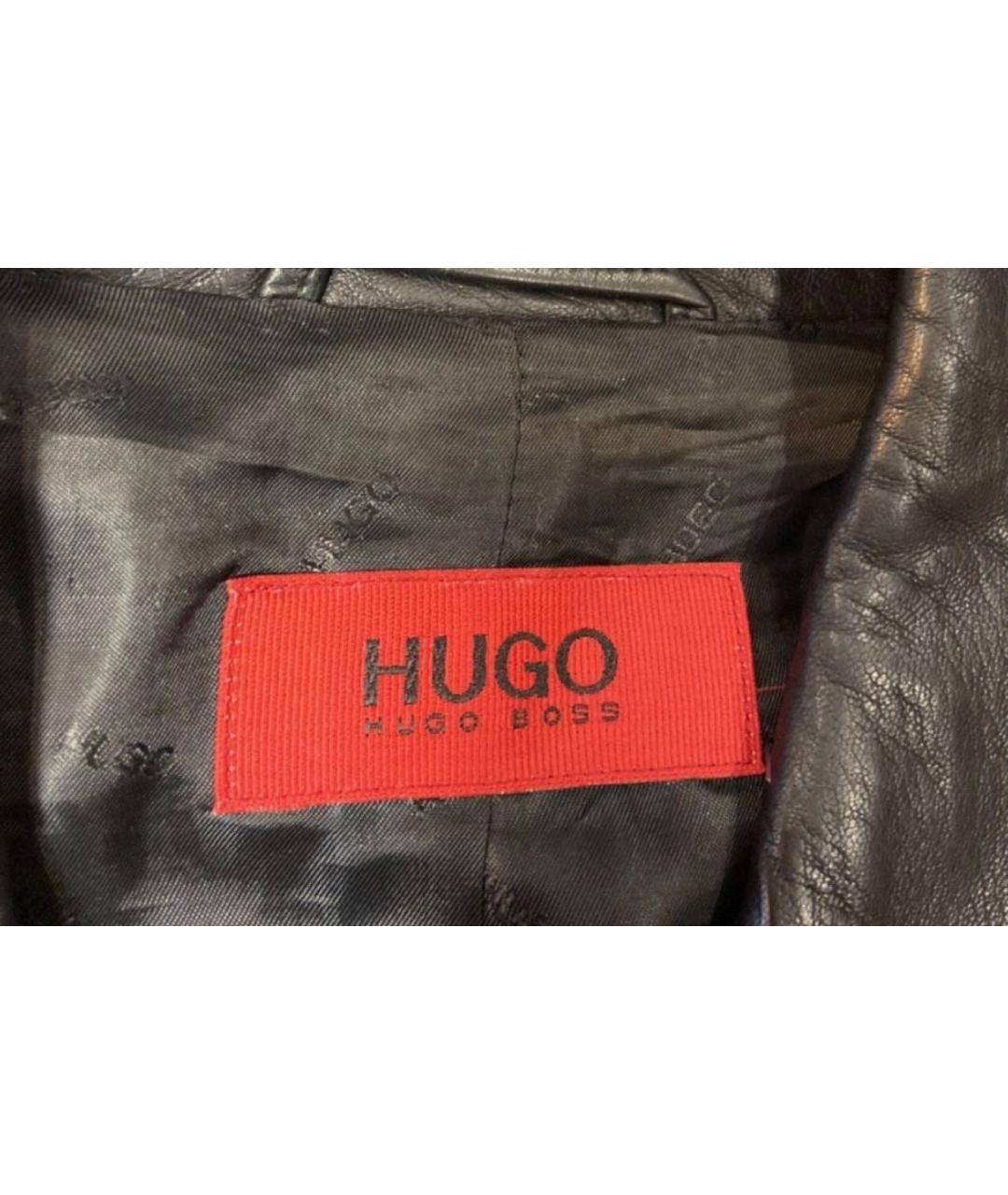 HUGO BOSS Черный кожаный пиджак, фото 8