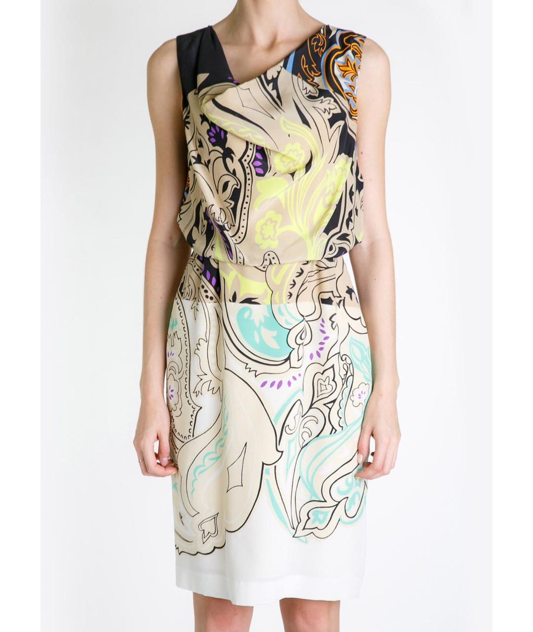 ETRO Мульти шелковое коктейльное платье, фото 3