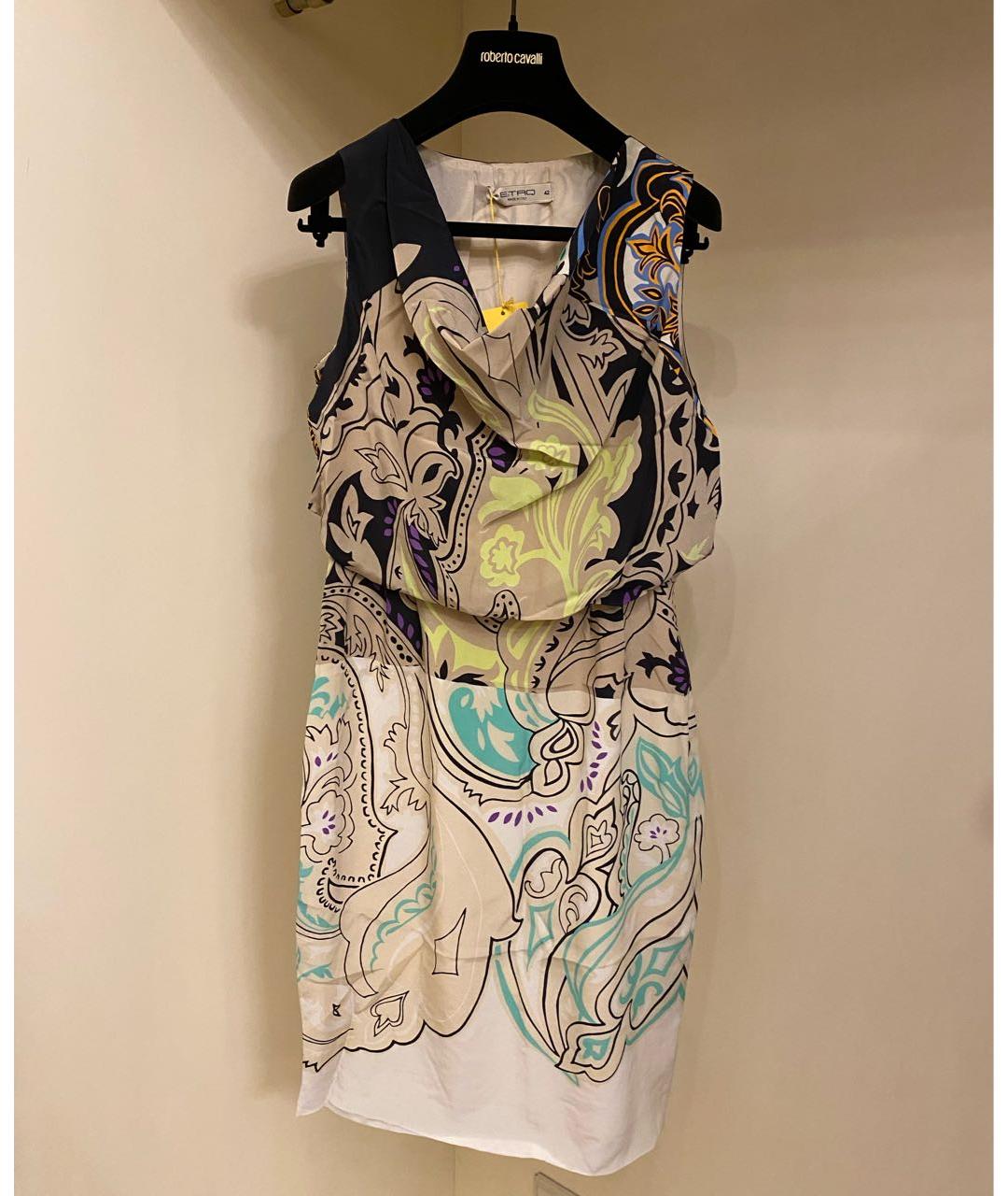 ETRO Мульти шелковое коктейльное платье, фото 6