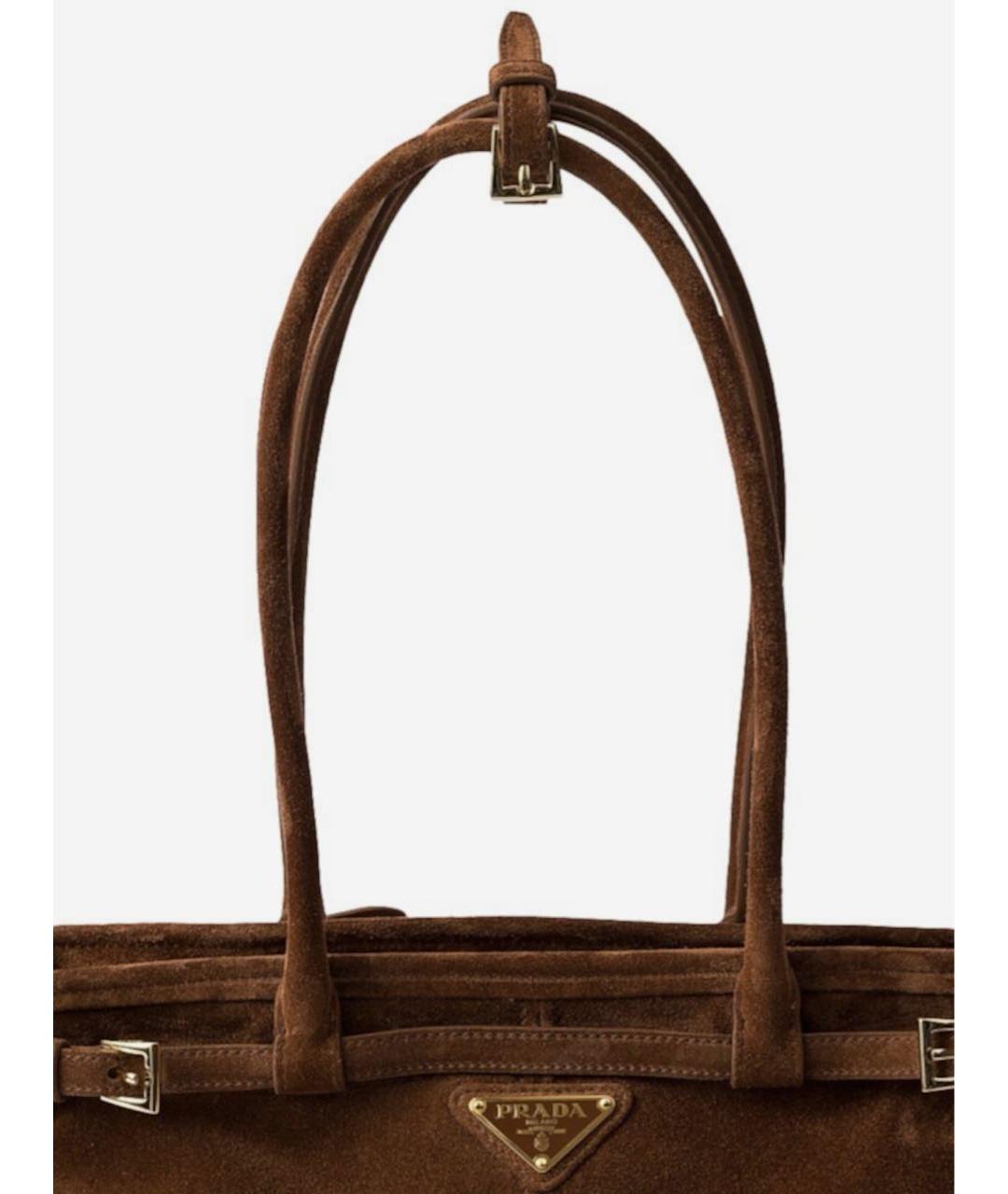 PRADA Коричневая замшевая сумка через плечо, фото 4
