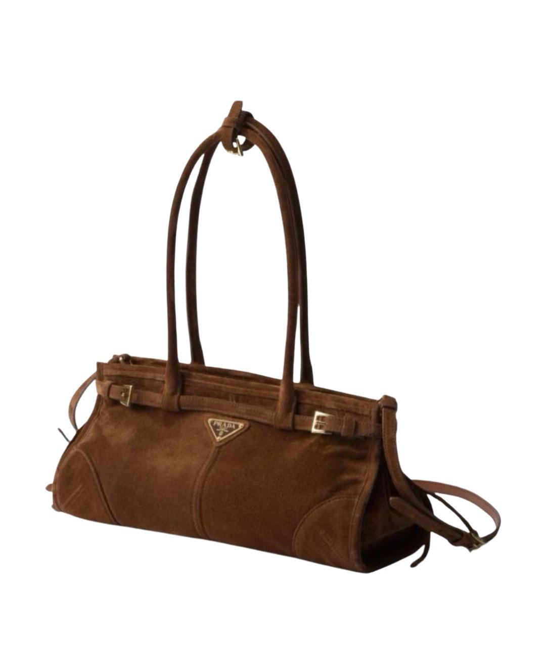 PRADA Коричневая замшевая сумка через плечо, фото 1