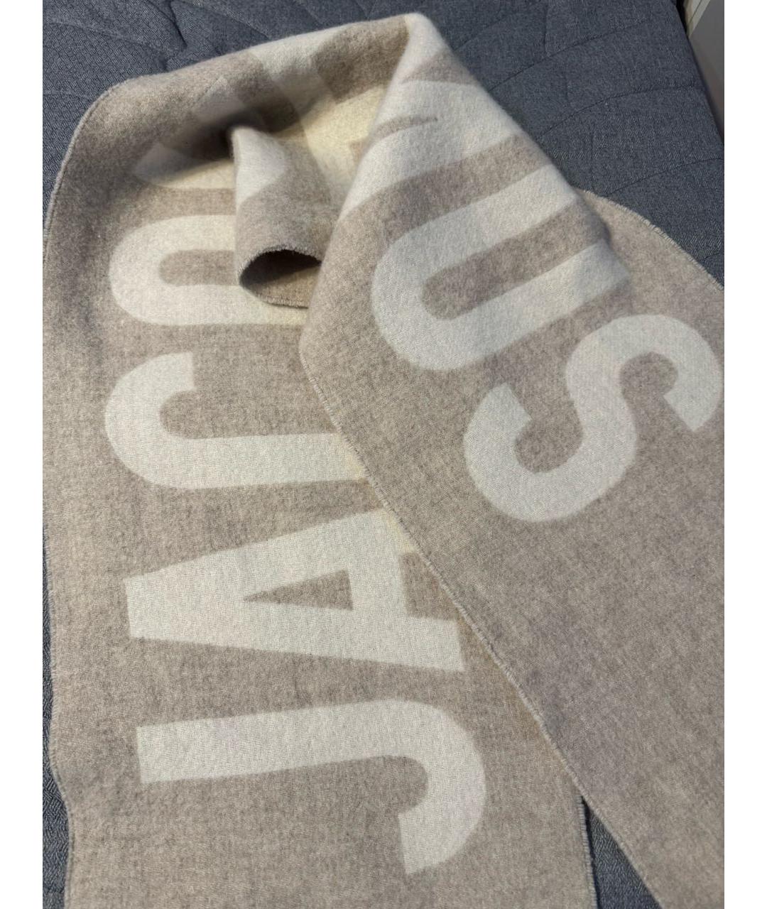 JACQUEMUS Бежевый шерстяной шарф, фото 3